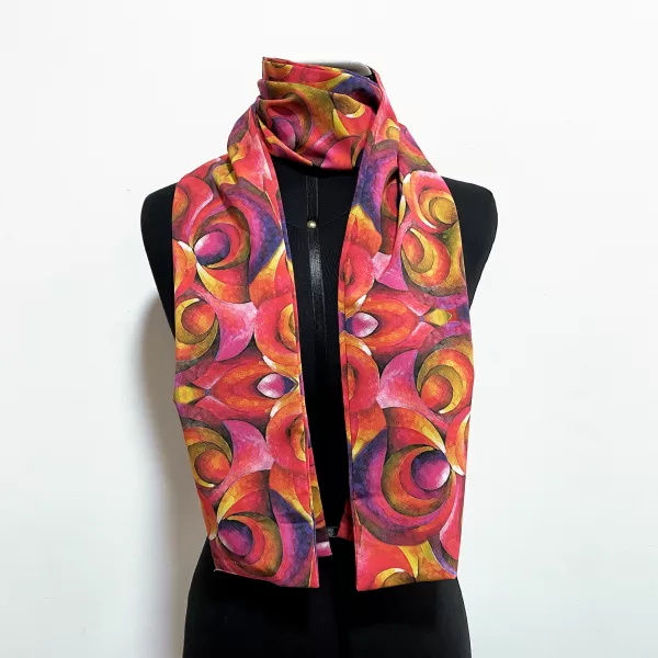 Unique Silk Scarf - Life Circles (Ready To Ship)